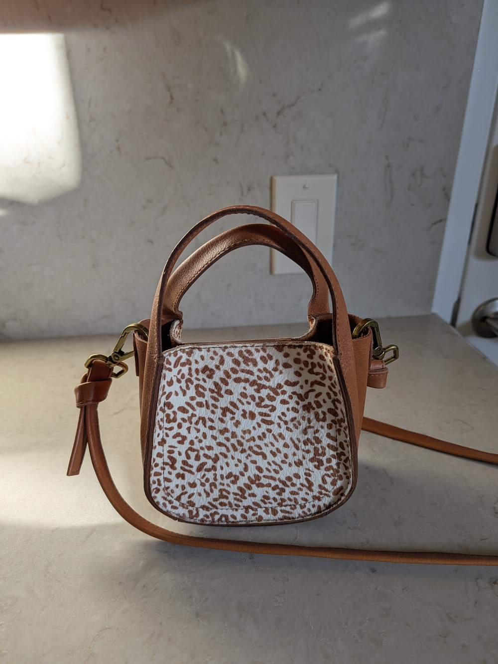 Madewell Micro Sydney Crossbody Bag in Animal Spotted Calf Hair - Picture 3 of 10